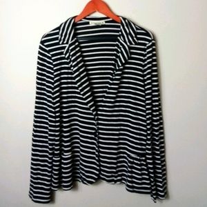 Simply Suzie L Black White Cardigan Top